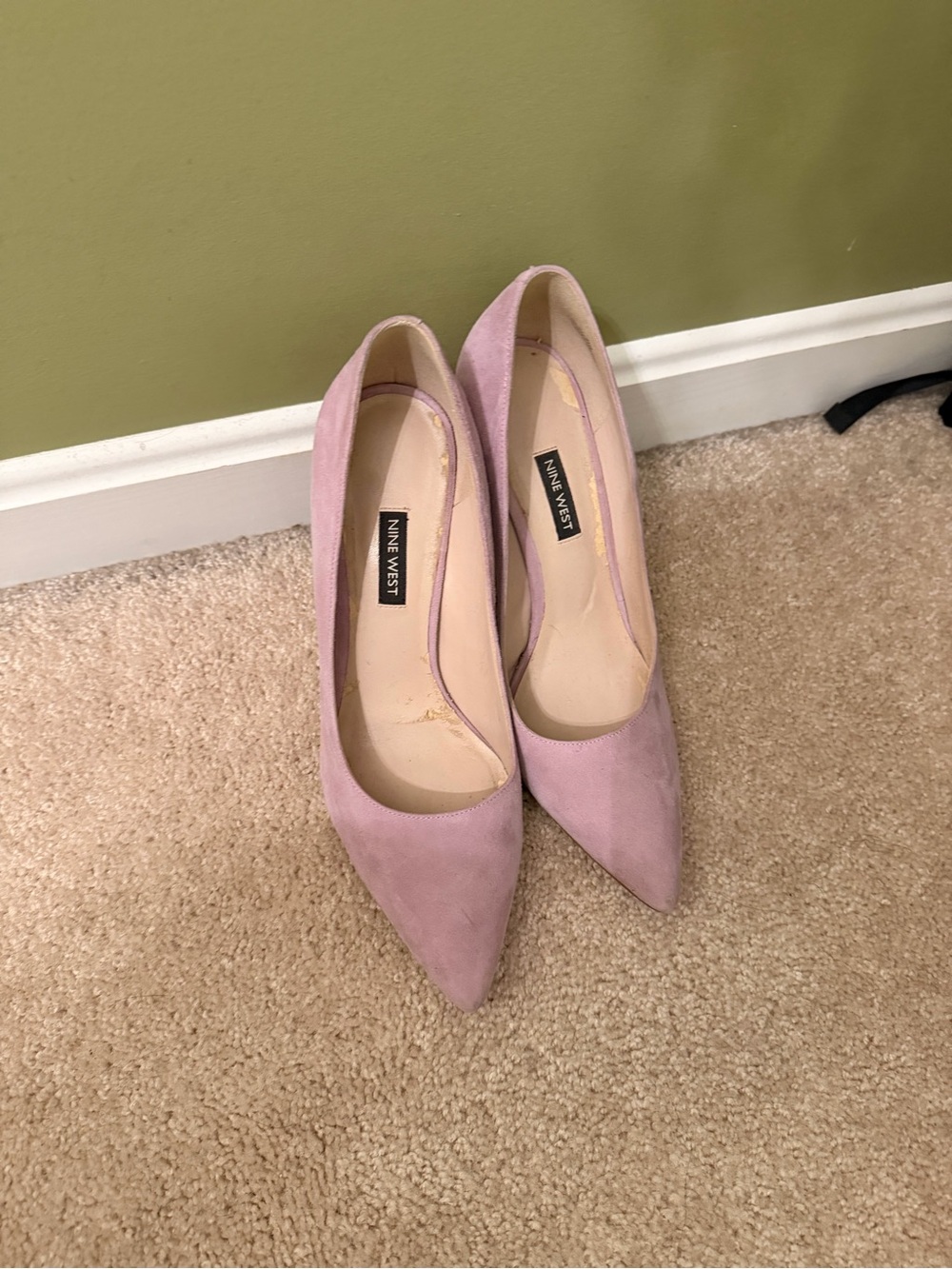 Nine West Lavender Suede Pointed-Toe Pumps